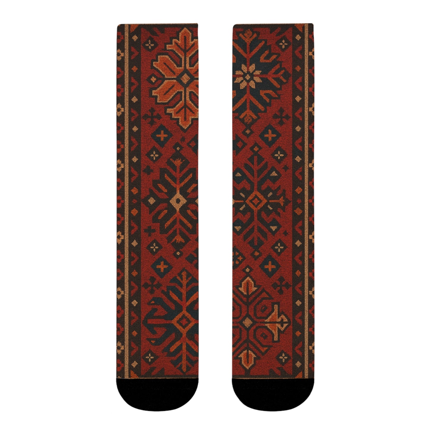 Cozy Holiday Pattern Crew Socks - Festive Sublimation Design
