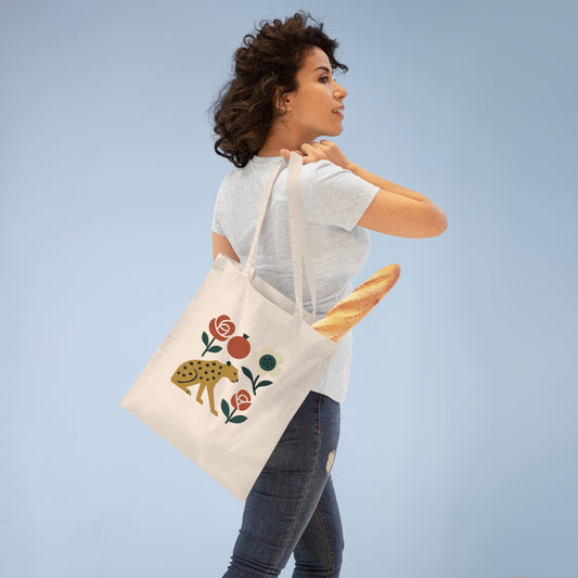 Persian Wild Beauty Tote Bag – Cheetah, Flowers & Pomegranate