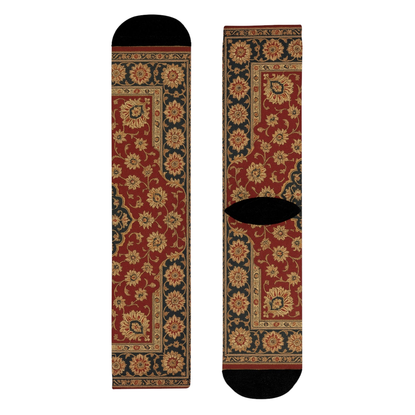Vintage Floral Sublimation Crew Socks - Boho Style for Home and Everyday Wear
