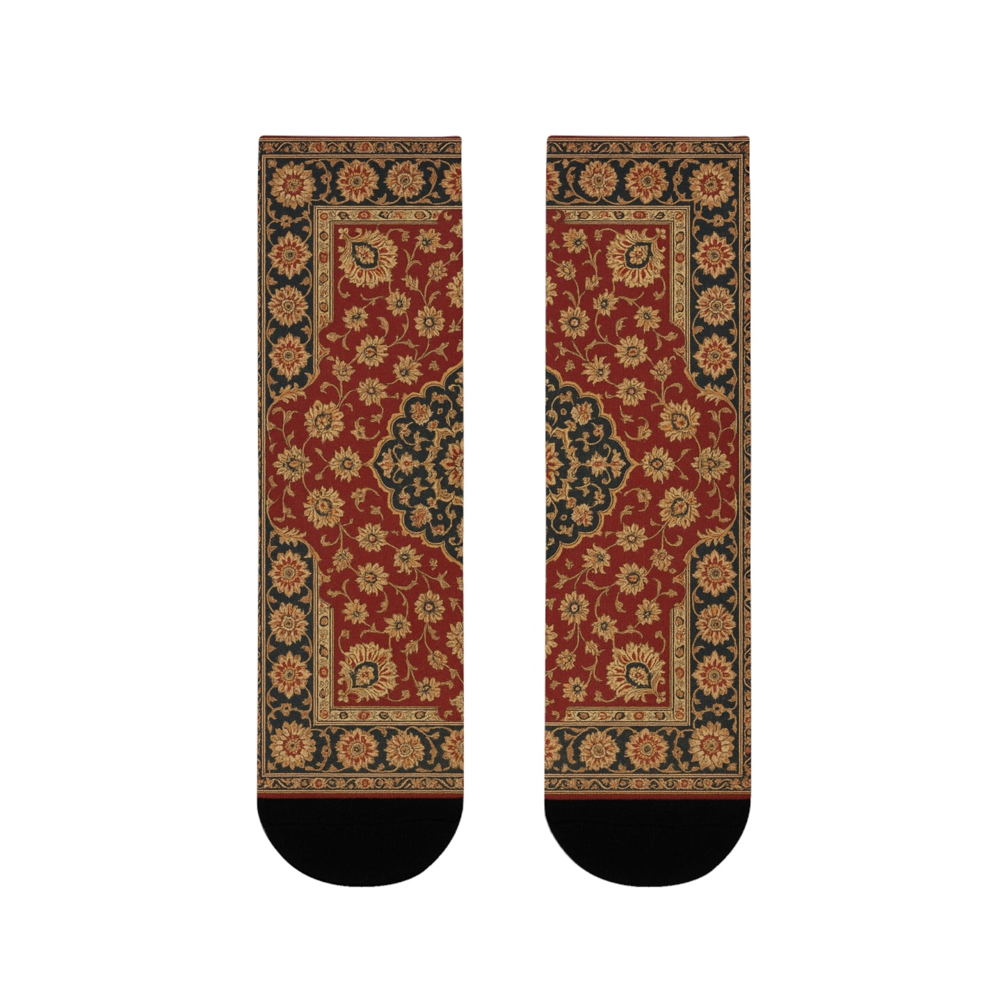 Vintage Floral Sublimation Crew Socks - Boho Style for Home and Everyday Wear