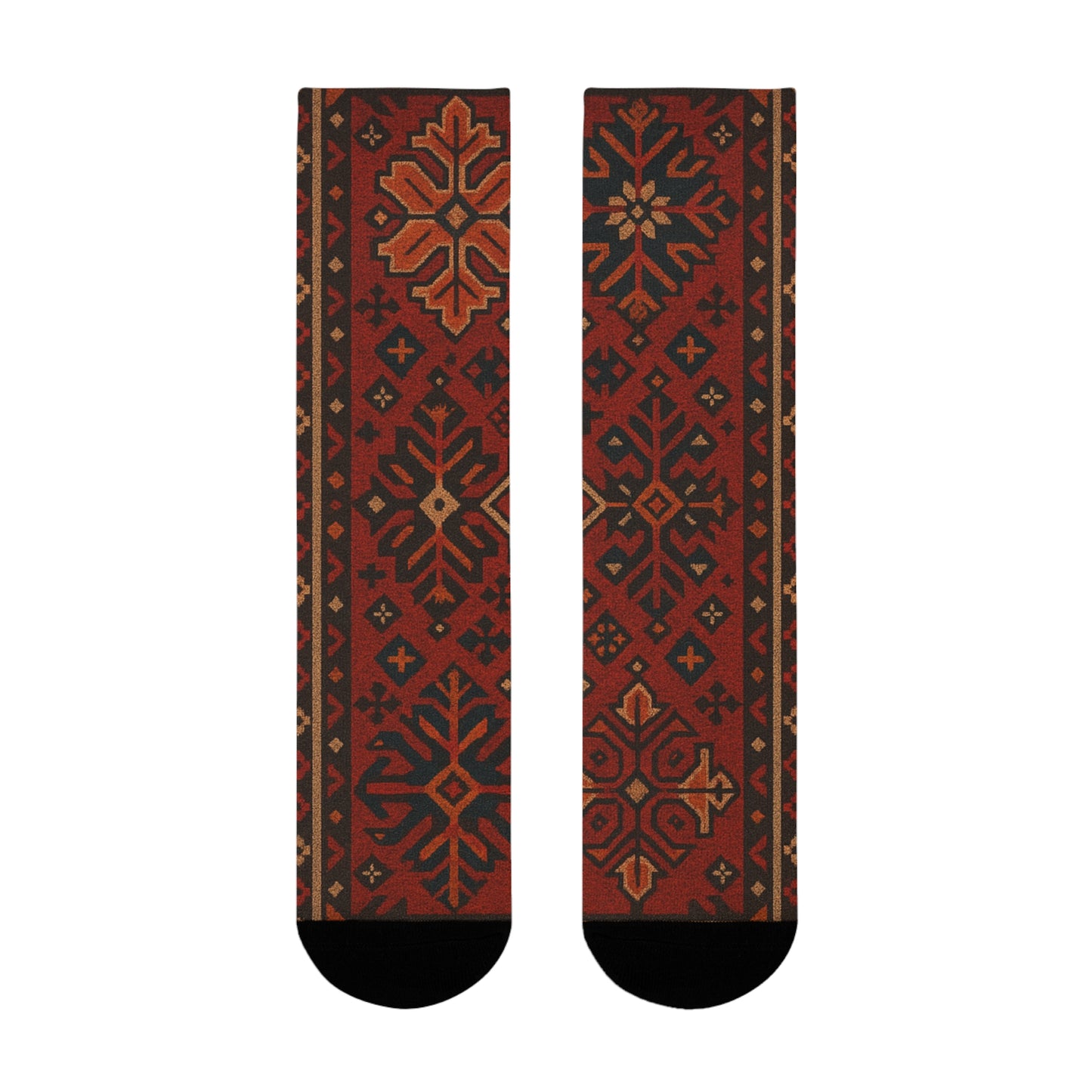 Cozy Holiday Pattern Crew Socks - Festive Sublimation Design
