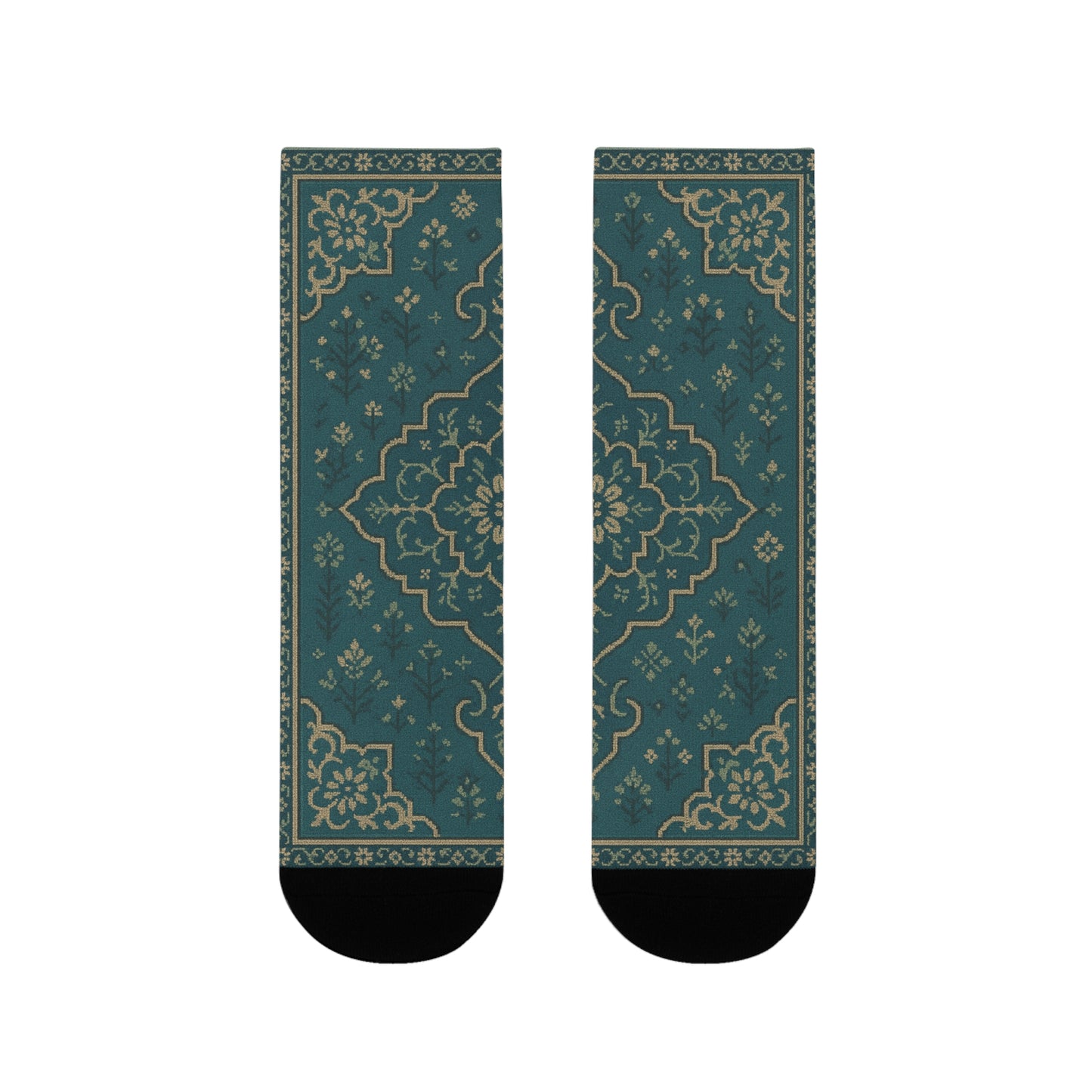 Elegant Floral Pattern Crew Socks - Comfortable & Stylish Footwear