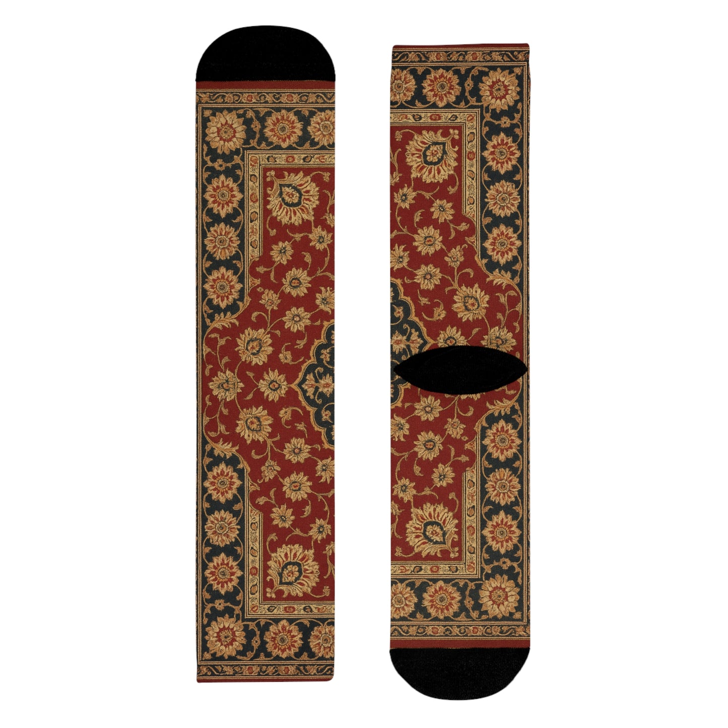 Vintage Floral Sublimation Crew Socks - Boho Style for Home and Everyday Wear