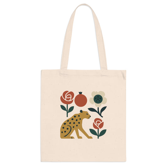 Persian Wild Beauty Tote Bag – Cheetah, Flowers & Pomegranate