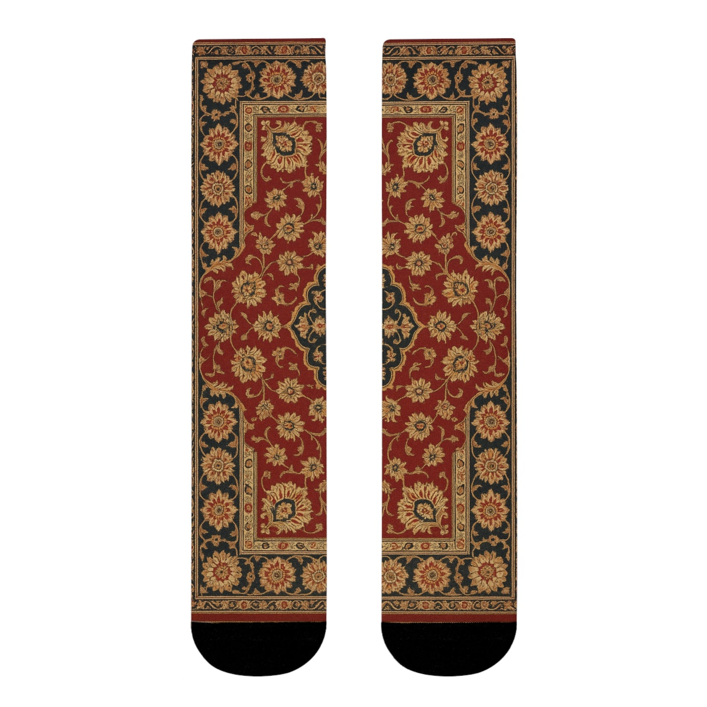Vintage Floral Sublimation Crew Socks - Boho Style for Home and Everyday Wear