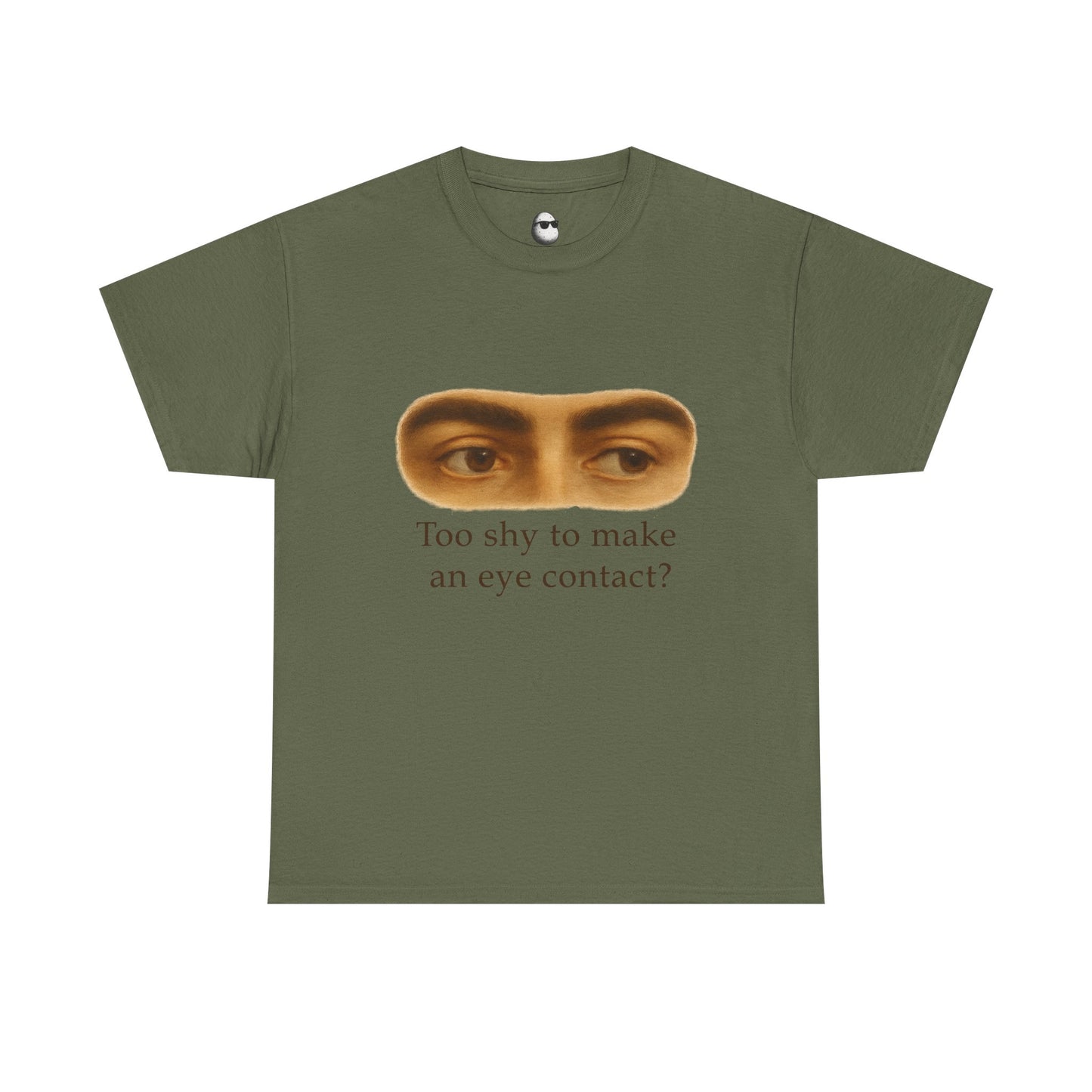 Too Shy to Make Eye Contact – Awkward Gaze Graphic Tee