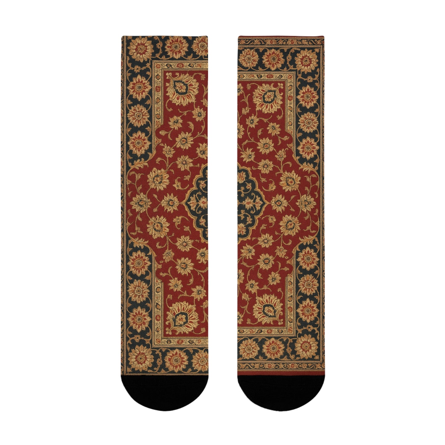 Vintage Floral Sublimation Crew Socks - Boho Style for Home and Everyday Wear