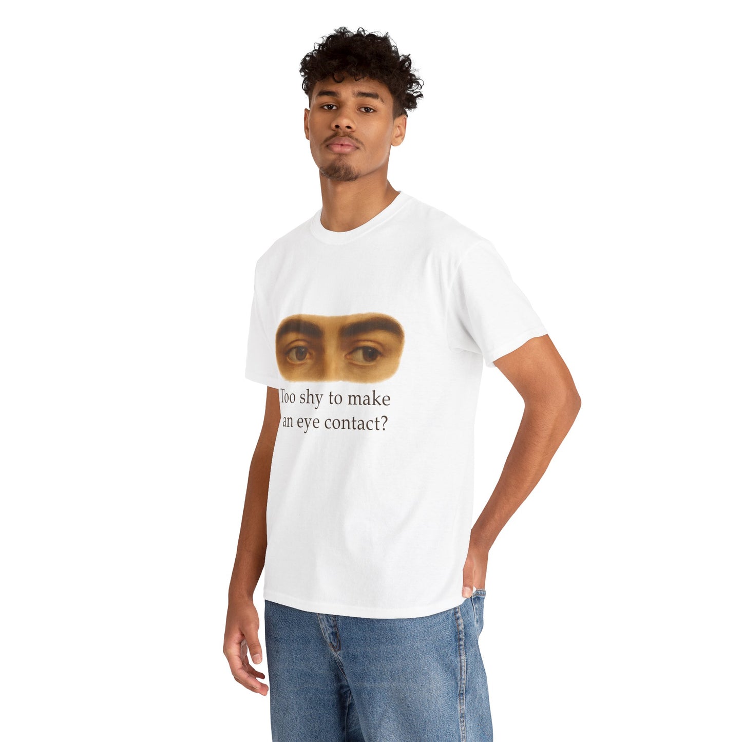 Too Shy to Make Eye Contact – Awkward Gaze Graphic Tee