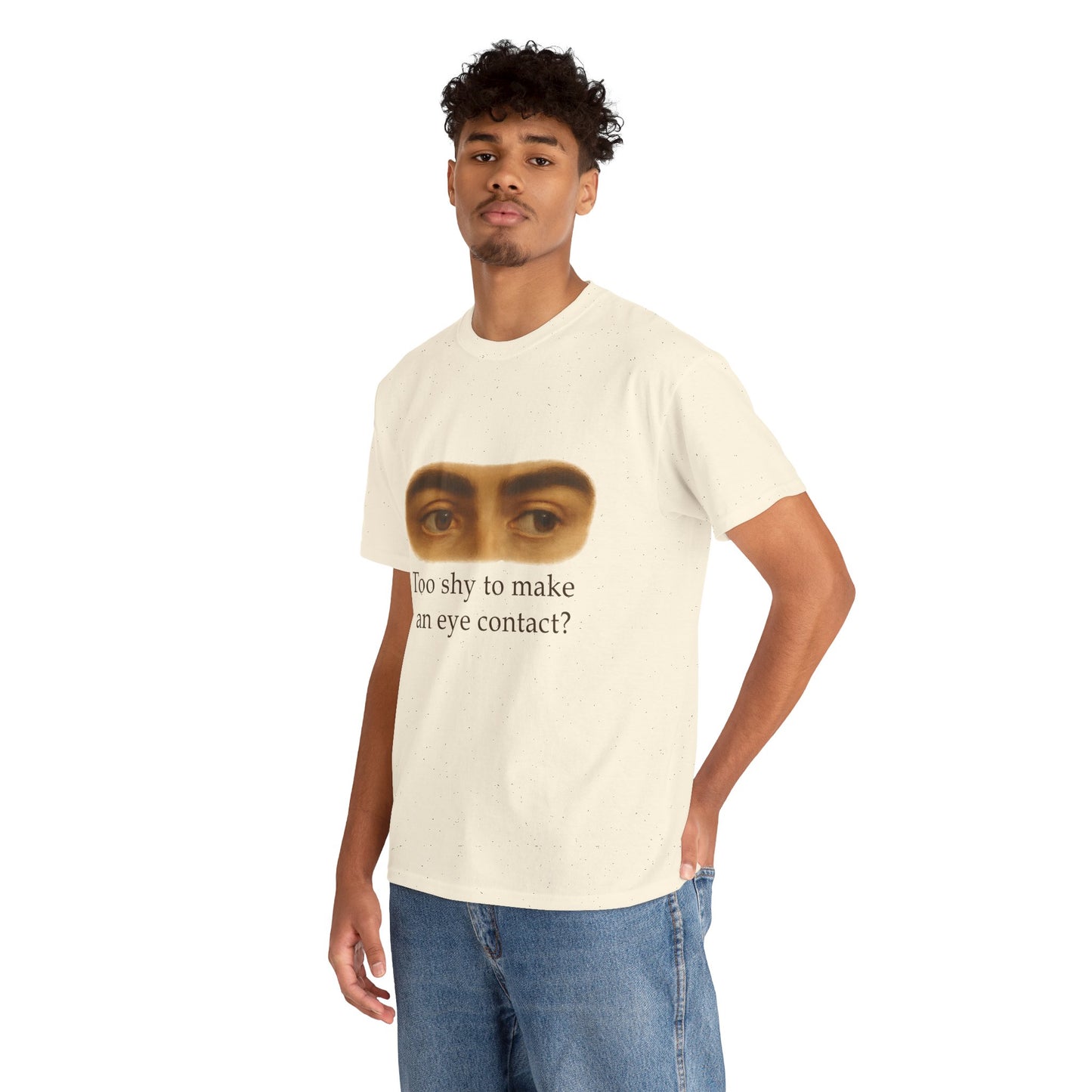 Too Shy to Make Eye Contact – Awkward Gaze Graphic Tee