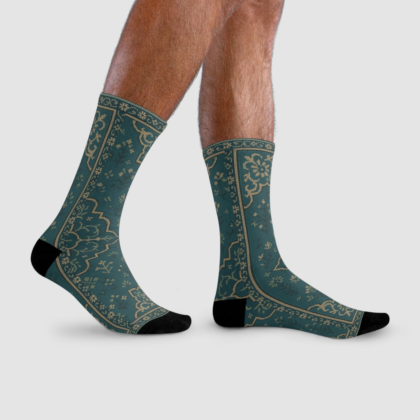 Elegant Floral Pattern Crew Socks - Comfortable & Stylish Footwear