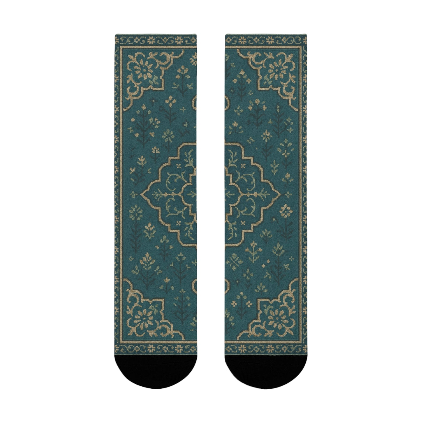 Elegant Floral Pattern Crew Socks - Comfortable & Stylish Footwear