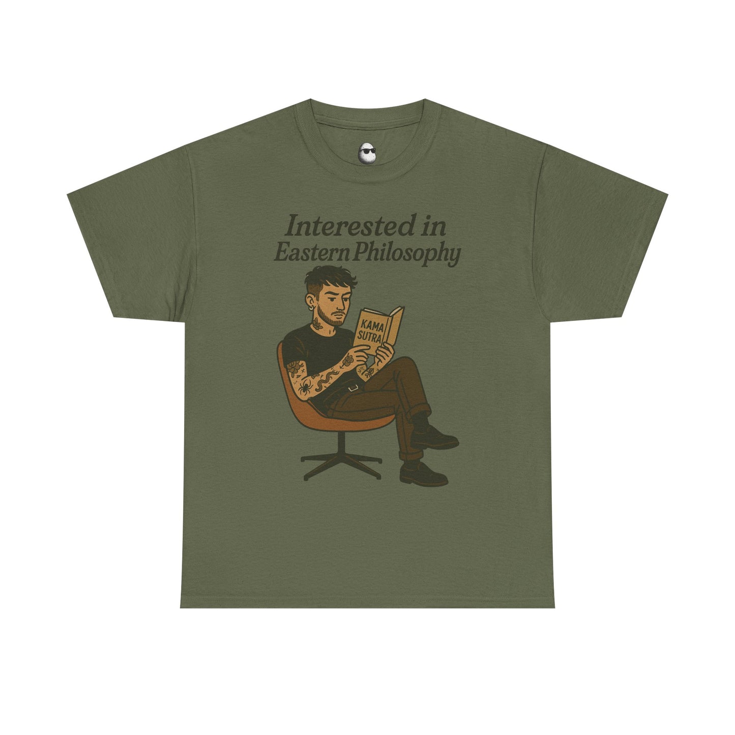 Eastern Philosophy Enthusiast – Kama Sutra Reading Tattoo Guy T-Shirt