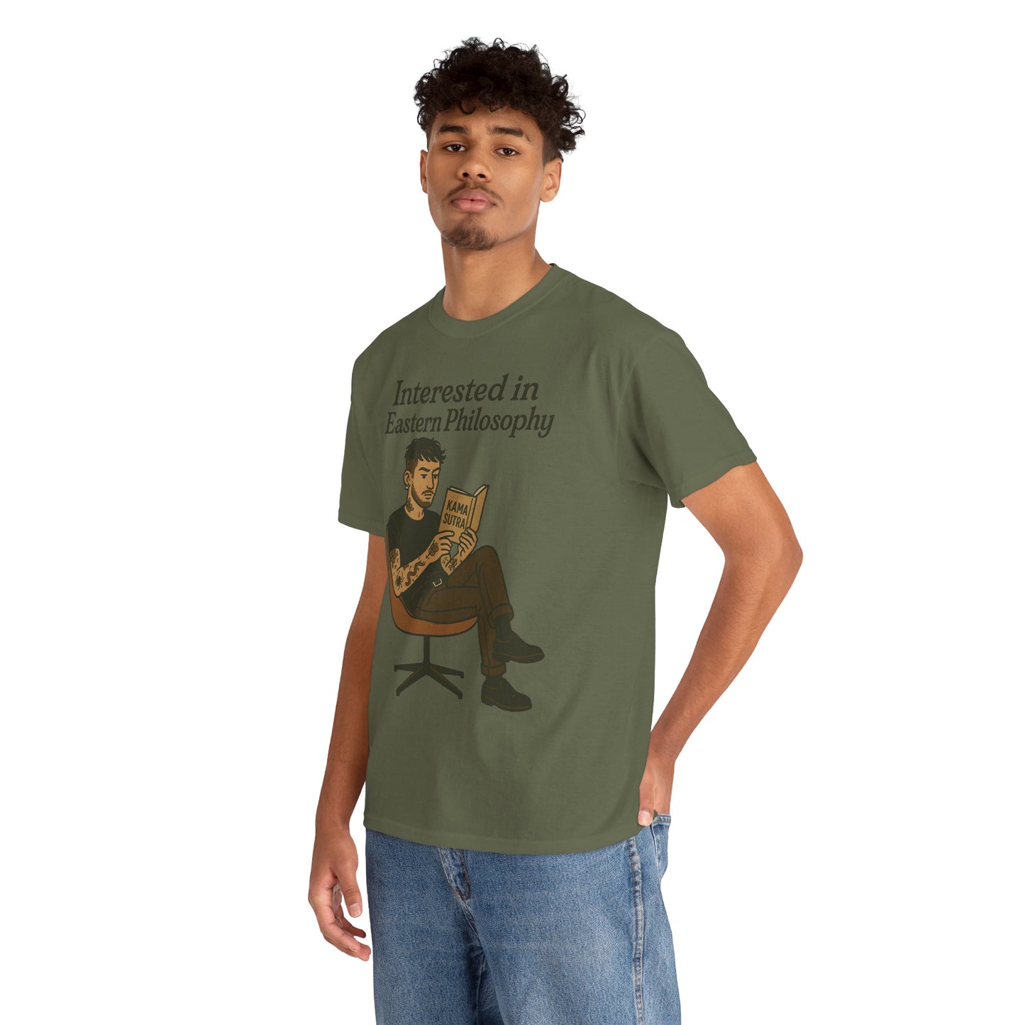 Eastern Philosophy Enthusiast – Kama Sutra Reading Tattoo Guy T-Shirt