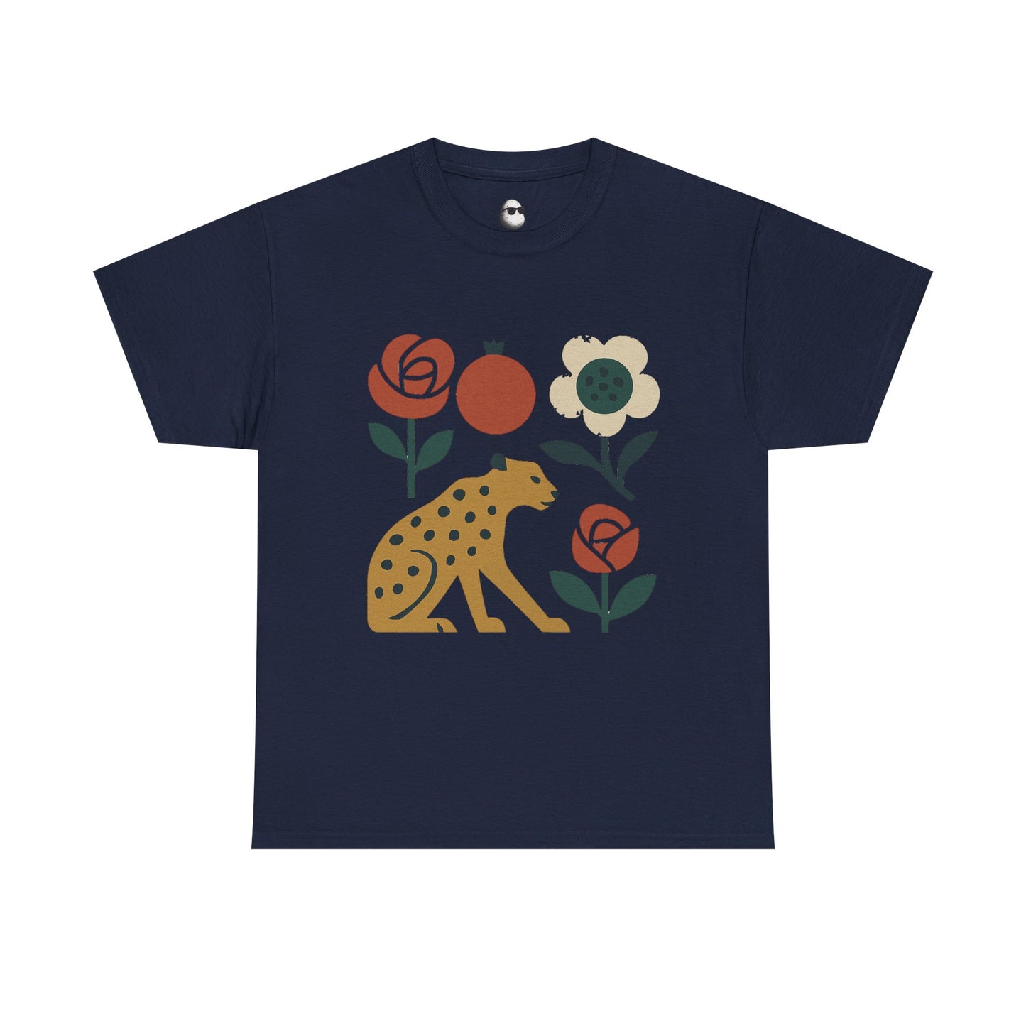 Persian Wild Beauty Tee – Cheetah, Flowers & Pomegranate